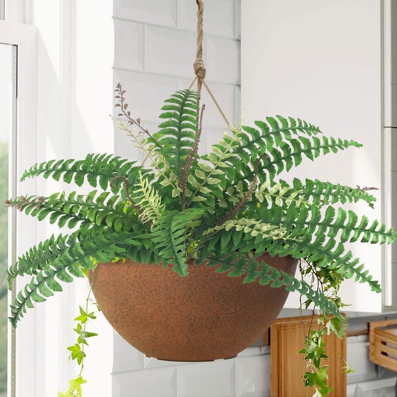 Beebel Artificial Silk Plant Boston Fern Bush Hanging Plants Fake Persian Rattan Greenery Imitation Ferns Plants for Wall Indoor Outdoor Wedding Garland Decor 37 Branch - Image 4